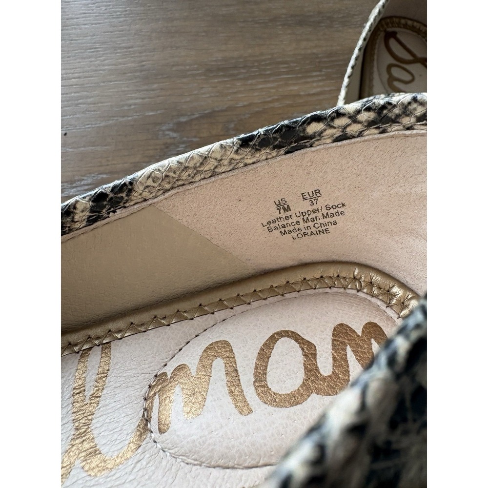 Sam Edelman Loraine Bit Loafer Snakeskin Embossed Leather‎ Flats Black White 7M - Picture 2 of 9